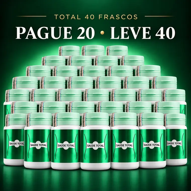 Kit com 40 frascos de Saúde Total: pague 20, leve 40